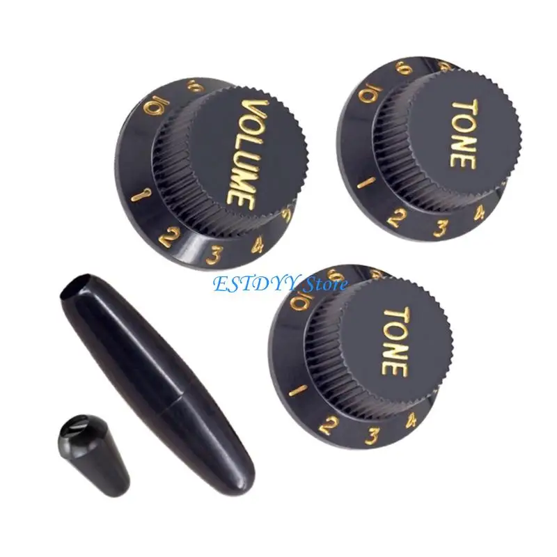 

G6DE Guitar Knobs Set Potentiometer Caps Plastic Guitar Knobs Plastic Texture for Electric Guitar Volumes and Tone Controls