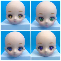 28cm Anime Doll's Head 1/6 Bjd Accessories Makeup Head with 3D Eyes Girls Dress Up Toys
