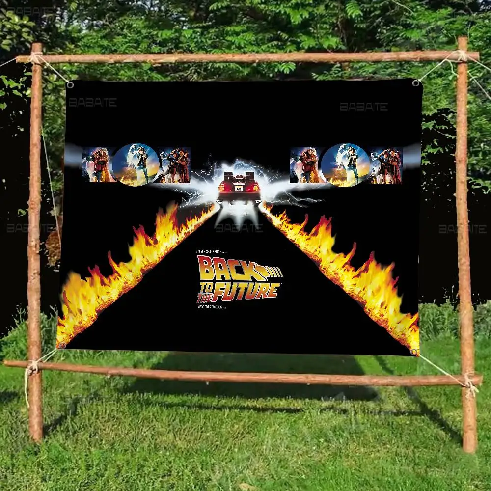 Movie B-Back To The F-uture Large Size Flags Printing Patterns Interesting Birthday Party Decorations Banner