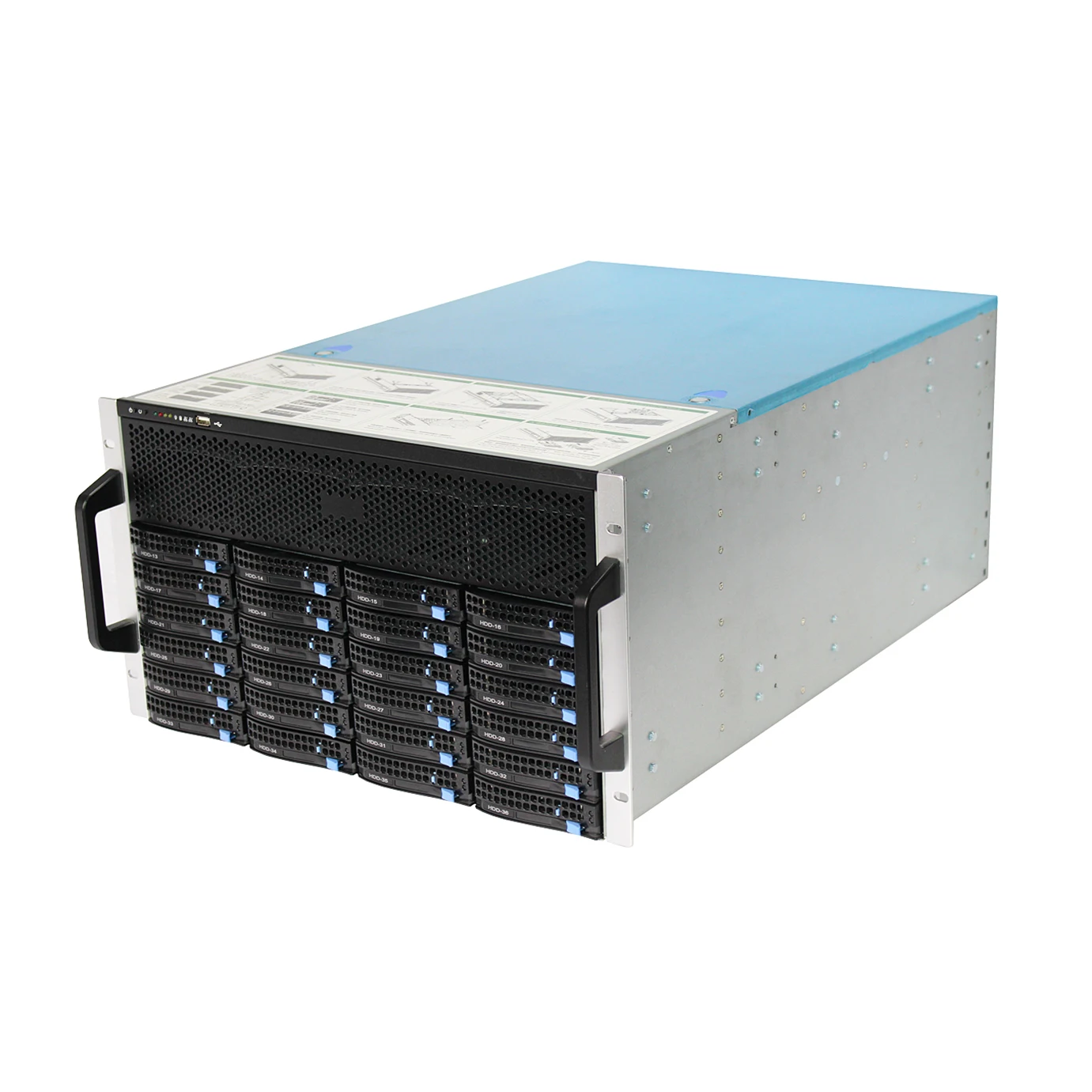 Manufacturer 6U 48-bay 19 inch Server Case with power supplies