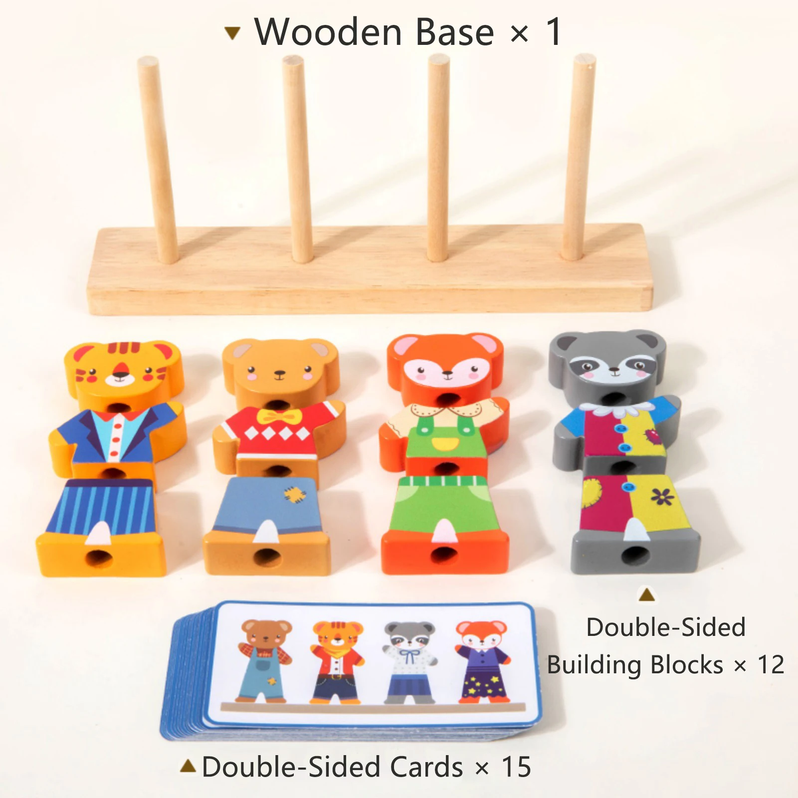 Kleiner Bär Kleiderwechsel Kinder Frühpädagogisches Holzpuzzle Ankleidespiel Baby-Puzzlespielzeug Geschenk für Kinder – Detail 3