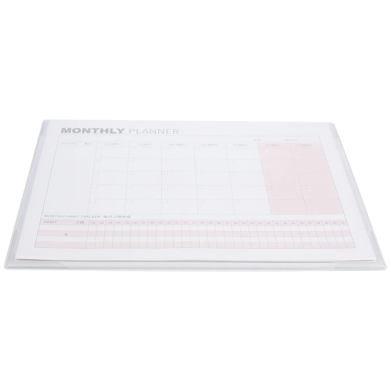 

Calendar PVC Kraft Paper Daily Planner Notepad Office Schedule Planner Desktop Note Pad Blank