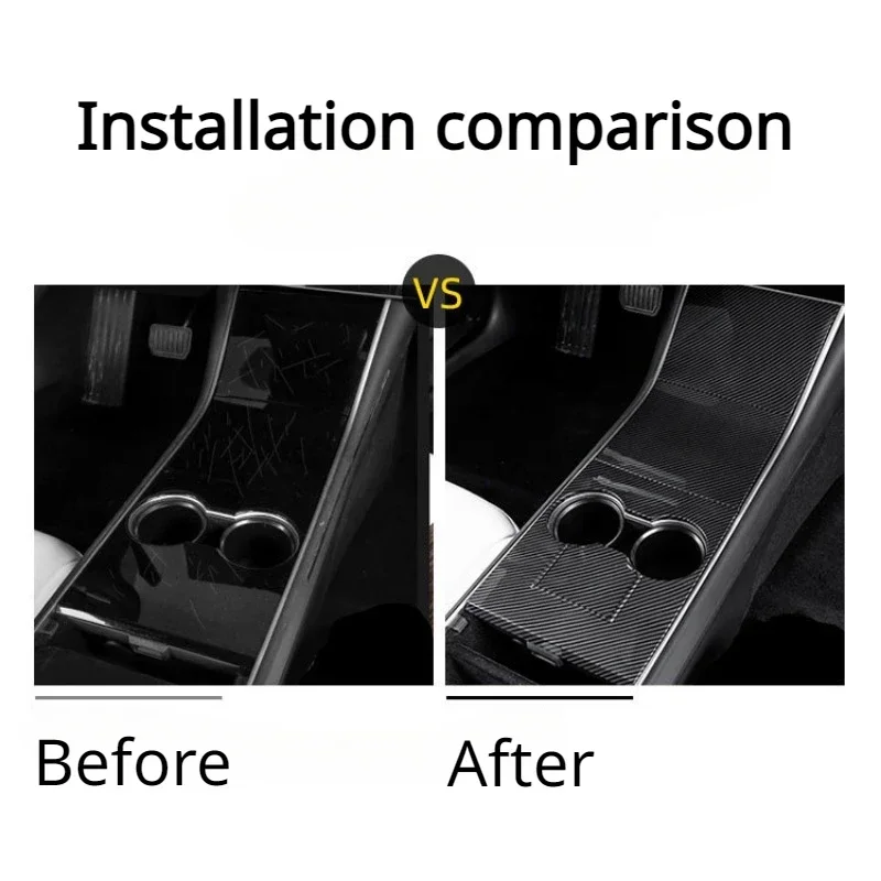 For Tesla Model 3 Y 2017-2020 Central Control Panel Protective Patch ABS Carbon Fiber Decorative Shell Stickers Car Accessories