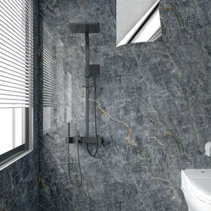 Papel De Parede Impermeável Autoadesivo, Folha De Mármore, Decoração Da Parede Do Banheiro, Óleo De Cozinha Peof Adesivos De Resistência A Alta Temperatura 10 principais vendas papel de parede lavavel sala - №9