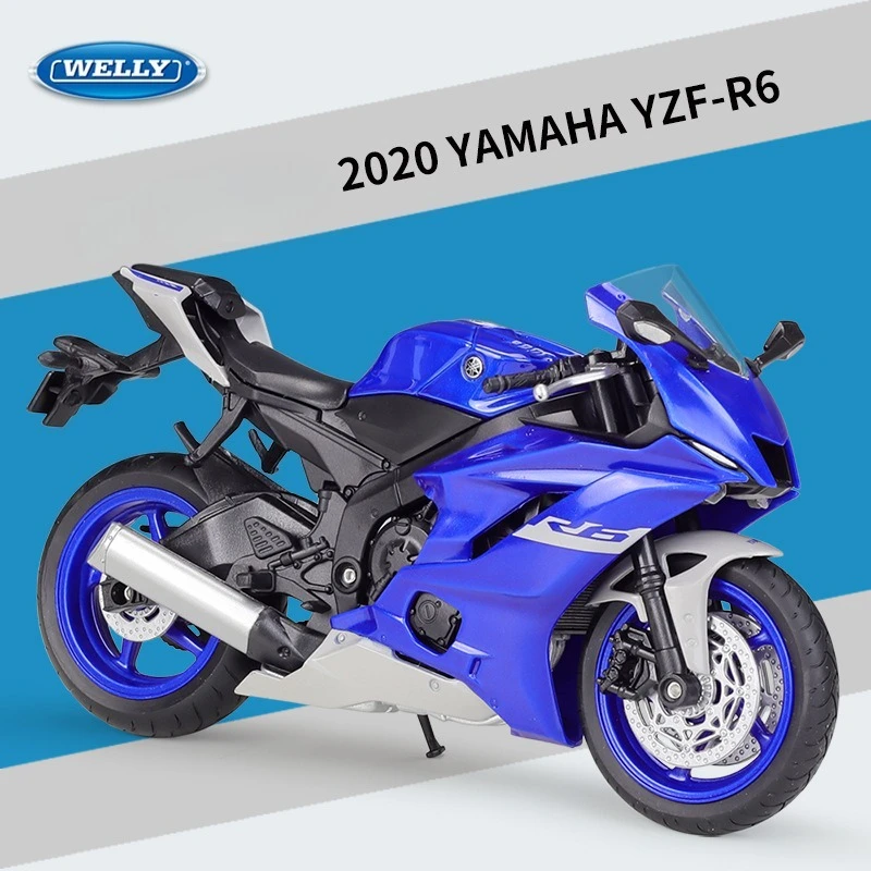 

WELLY 1:12 Yamaha 2020 YZF-R6 Heavy Motorcycle Model Diecast Toy Vehicle Children Boy Gift Collection Miniature Voiture