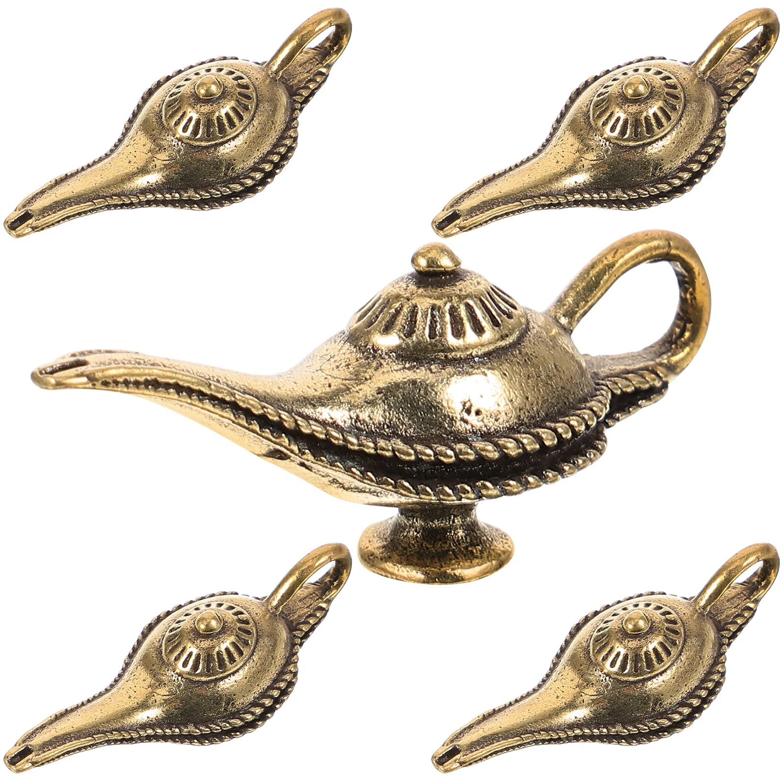 

5 Pcs Brass Lamp Pendant Vintage Keychain Decor Copper Golden Charm Hanging nament DIY Accessories Tool Box