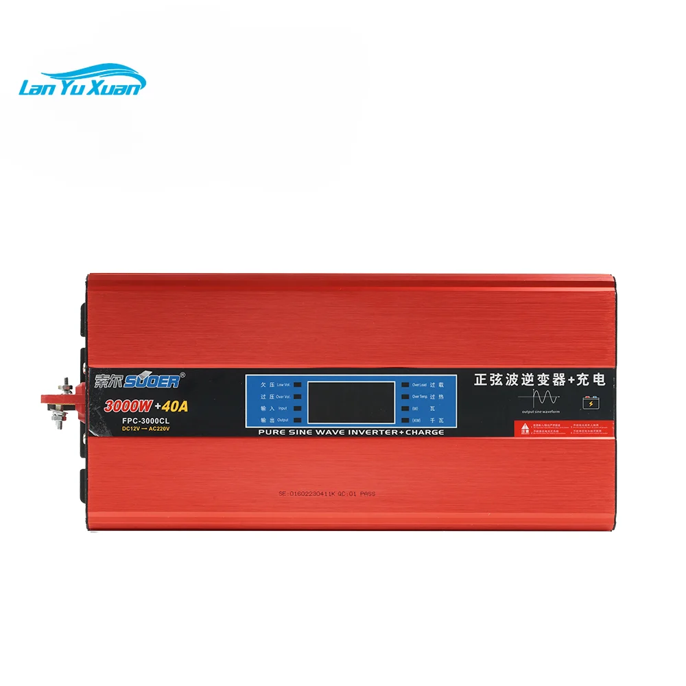 New 3000W 12v DC  220v AC pure sine wave invertor Single output inverter with LED display