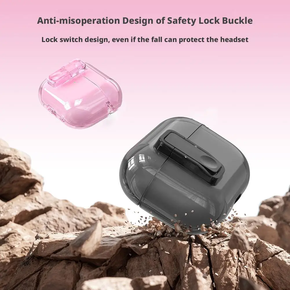 Transparent Earphone Case For AirPods Pro 3 Unique Lock-on/off Design One-touch Automatic Flip-open Lid Clear Headphone Cover