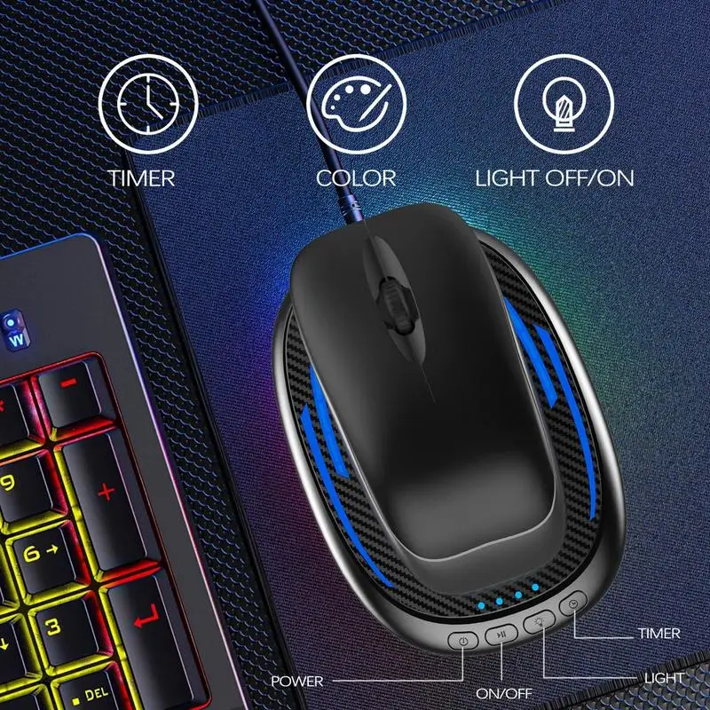 Mouse Mover Jiggler RGB Undetectable Mouse Mechanical Movement Pad with Timer Type-C Awakening Computer Lock Screen Prevention