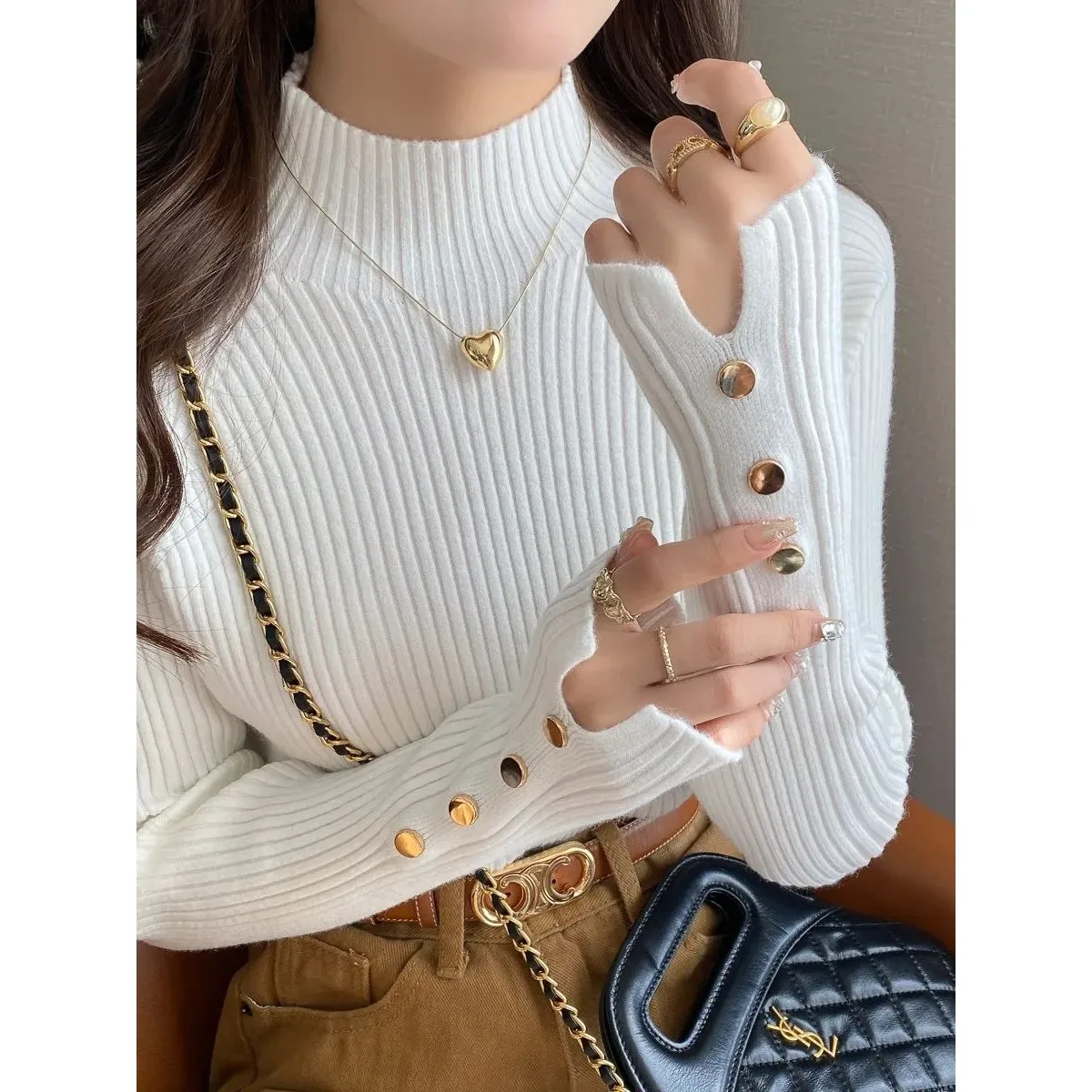 

Осенне-зимний женский свитер с длинным рукавом Cleanfit, утепленный, из новой зимней коллекции, модный пуловер-топ