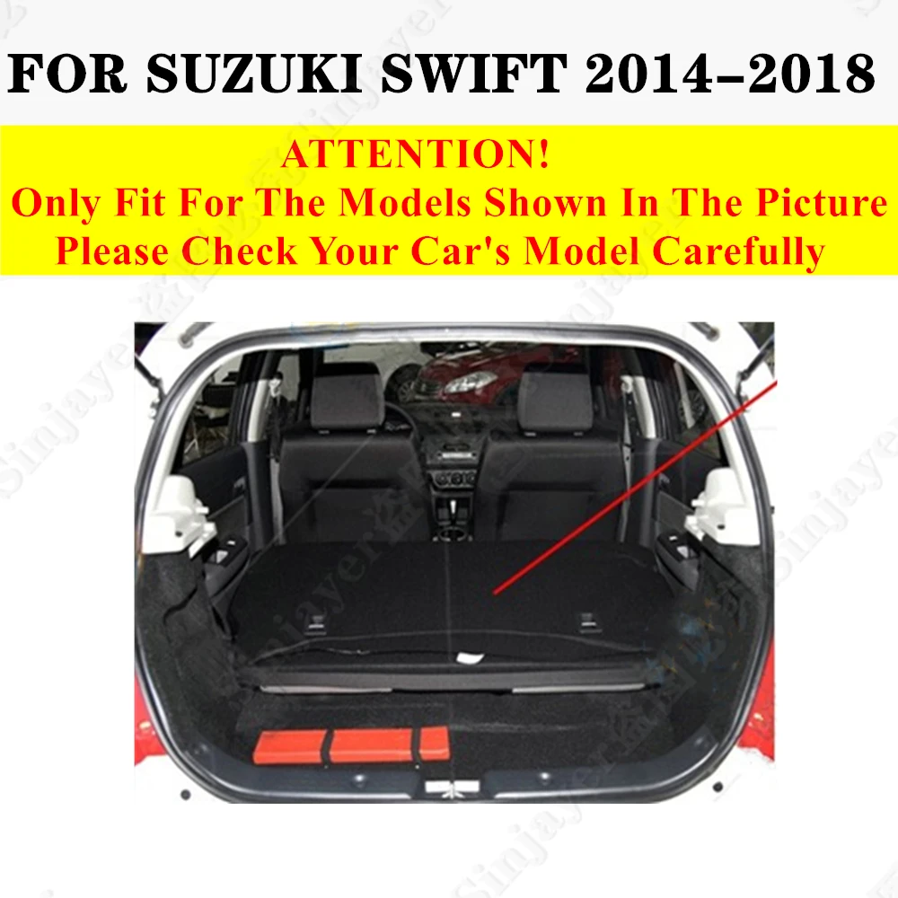 Car Trunk Mat For Suzuki Swift 2018 2017 2016 2015 2014 Rear Cargo Cover Carpet Liner Tail Vehicles AUTO Parts Boot Luggage Pad