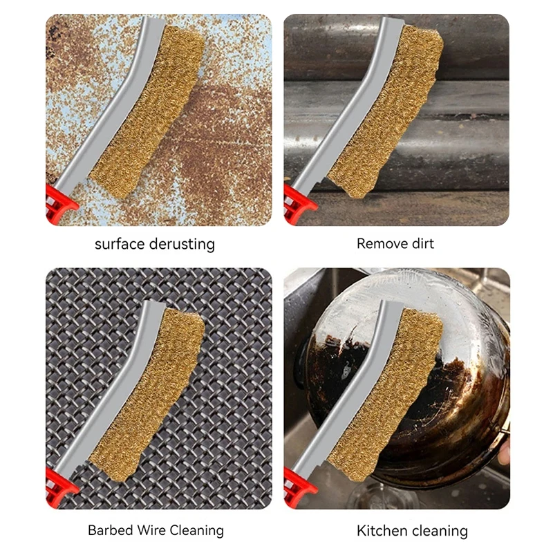 1PCS Multipurpose Tool Wire Brush Handheld BBQ Stainless Steel Metal Rust Removal Clean Brush Industrial Polishing And Deburring