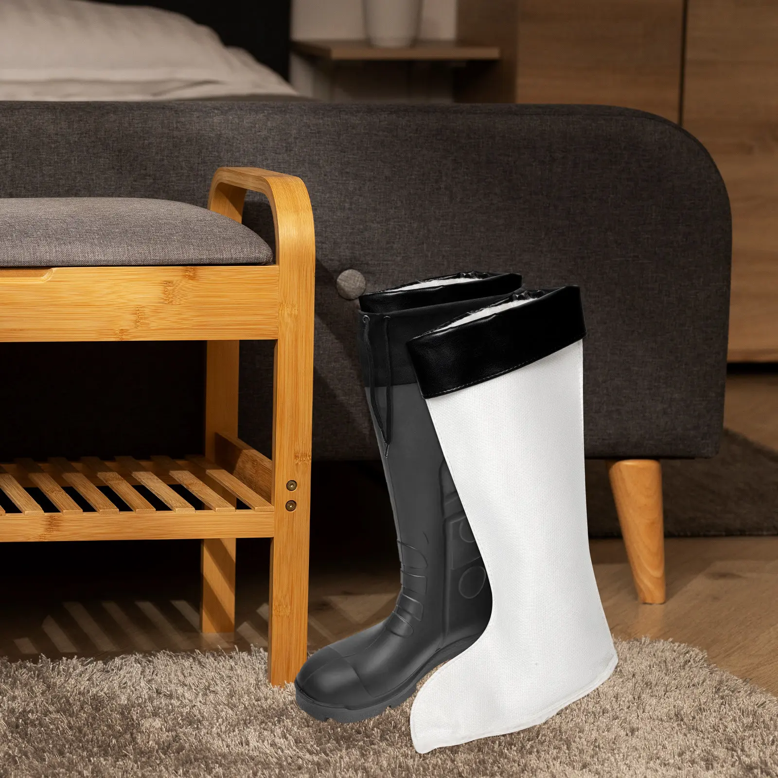 1Pair Warm Winter Boot Liners Long Rain Boot Detachable High Tall Socks Cold Weather Fits 40-41 Winter Boots Liner