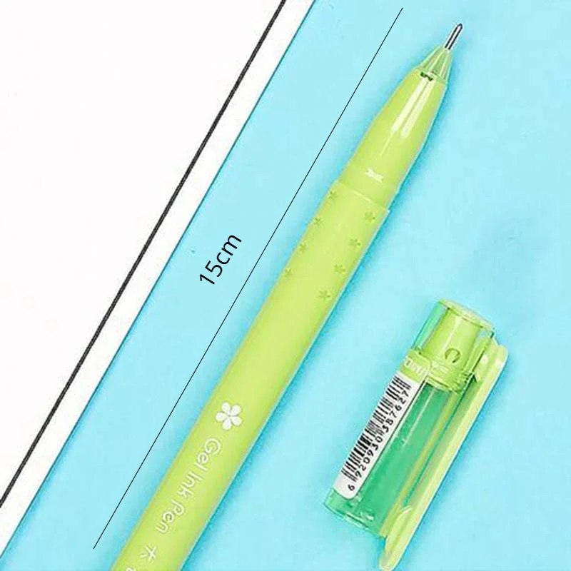 12Pcs/Lot 0.5mm Full Needle Tube Large Capacity Neutral Pens Mixed Color Pen Handle Black/Blue Refills Gel Pen School Stationery
