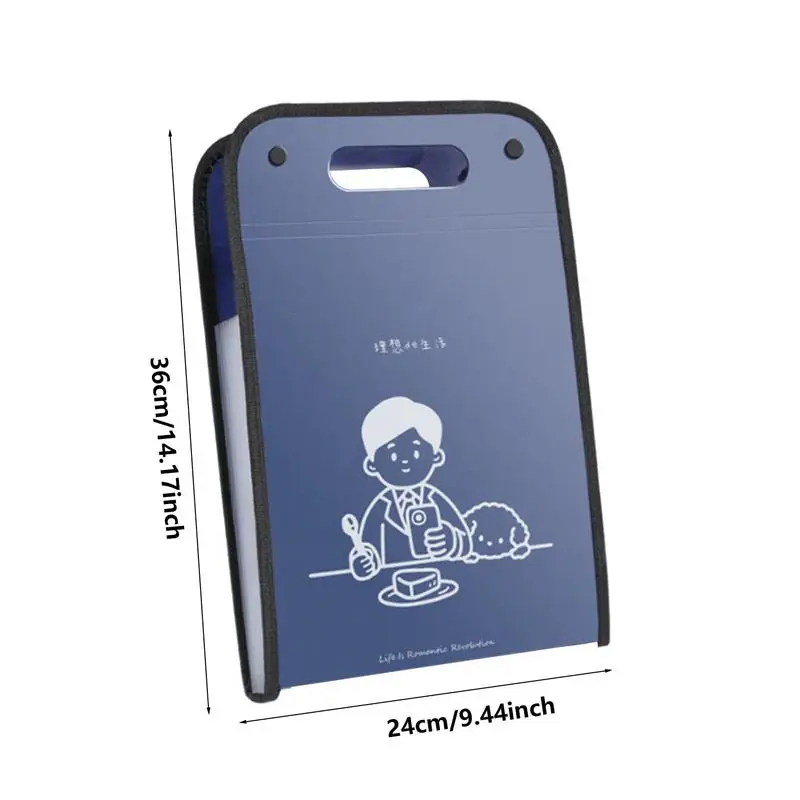 Vertical File Folder Vertical File Folder 13-Pocket Accordion Organizer Labels Attached Document Carry Bag With Handle For