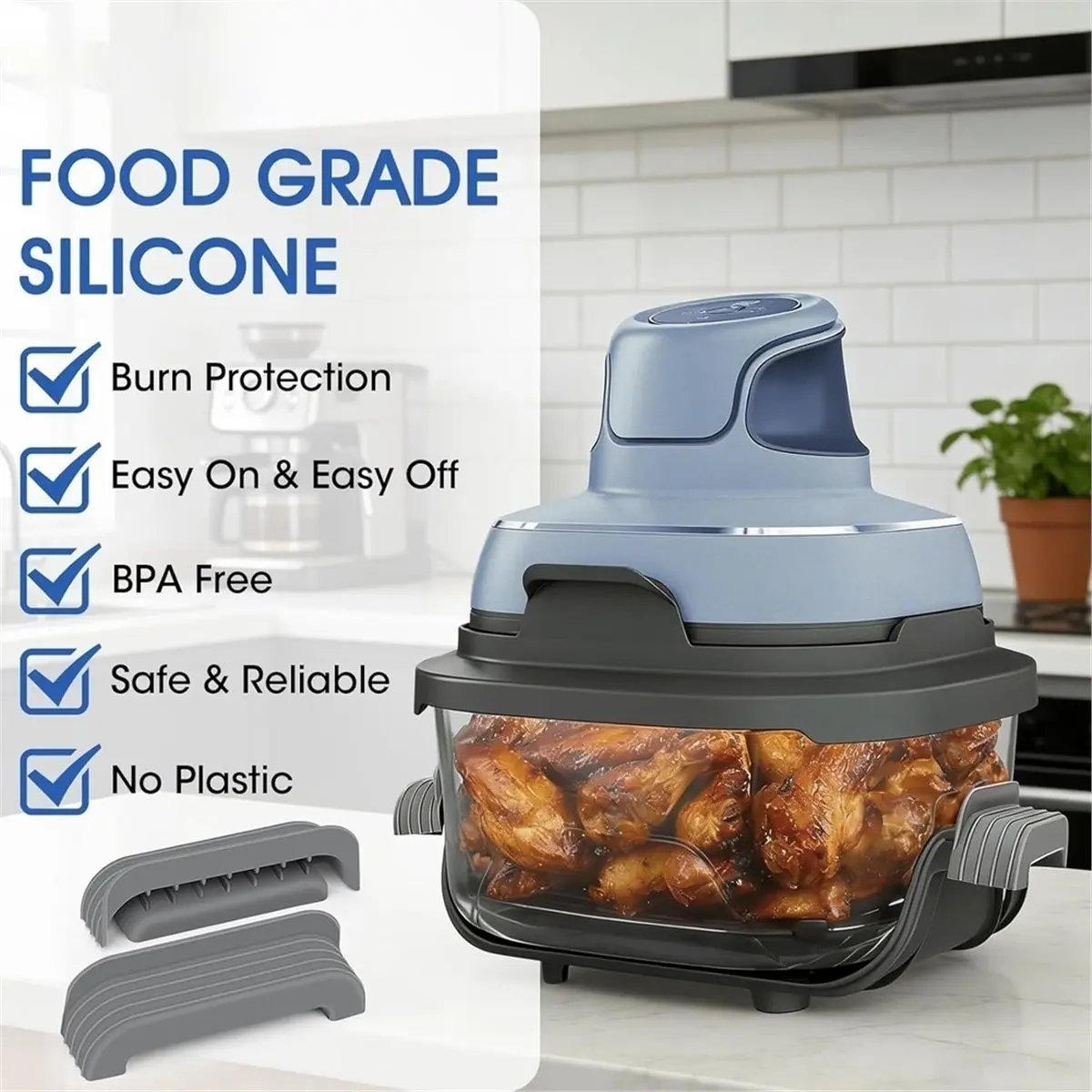 シリコンハンドルカバー-[耐熱]-グリップスリーブ-4個パック-クリーンクリスプガラス容器-25-qt-4-qt-6-qt用
