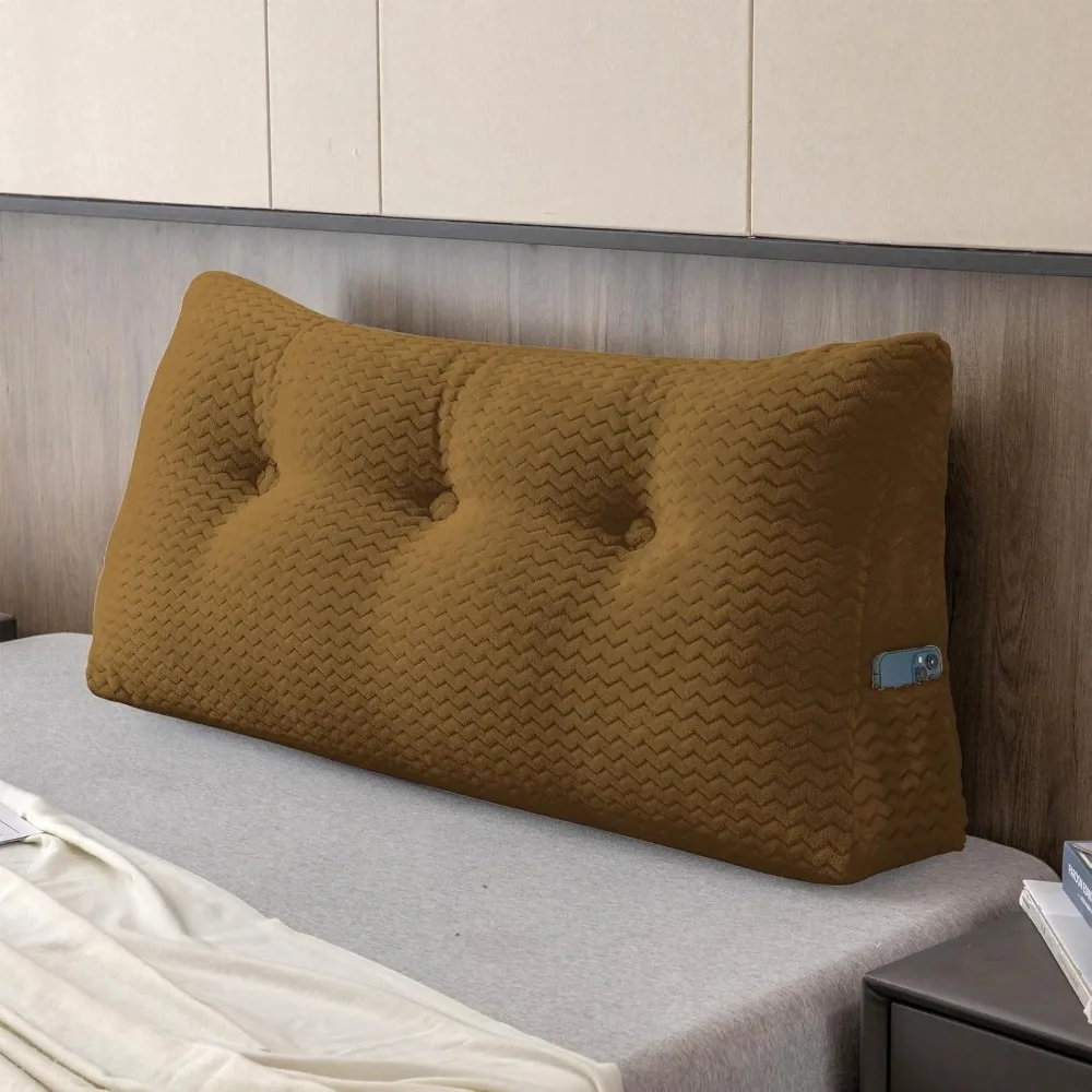 

New Upgraded Large Bolster Triangular Headboard Wedge Backrest Positioning Support Bed Rest Reading Pillows
