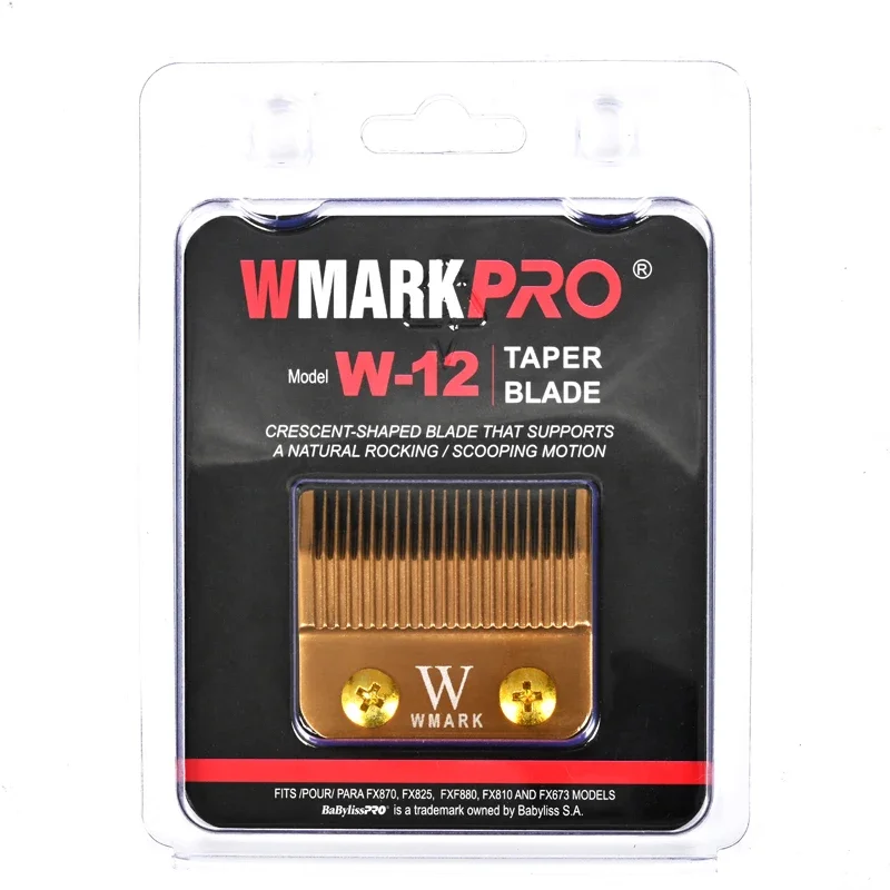 

WMARK W-12 for bbliss FX870 cordless Hair Clipper blade 440C steel clipper accessories golden and black color set