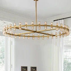 2024 Villa Duplex Black Brass Crystal Chandeliers Luxury Home Decoration Large Hanglamp for High Ceiiling Appliance Lustres