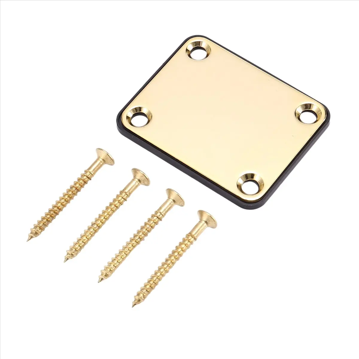 AA485 Superior Gold Neck Plate with 4 Screws Replacement Part for Electric Guitar