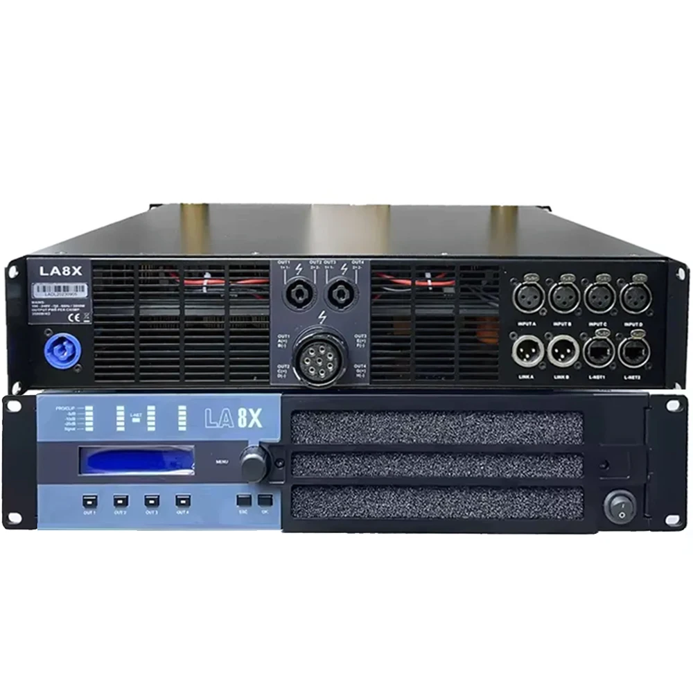 LA8X 4-channels Digital Power Amplifier 10000watts Class-D  Professional Audio Amplifiers For Line Array or Subwoofer Speakers