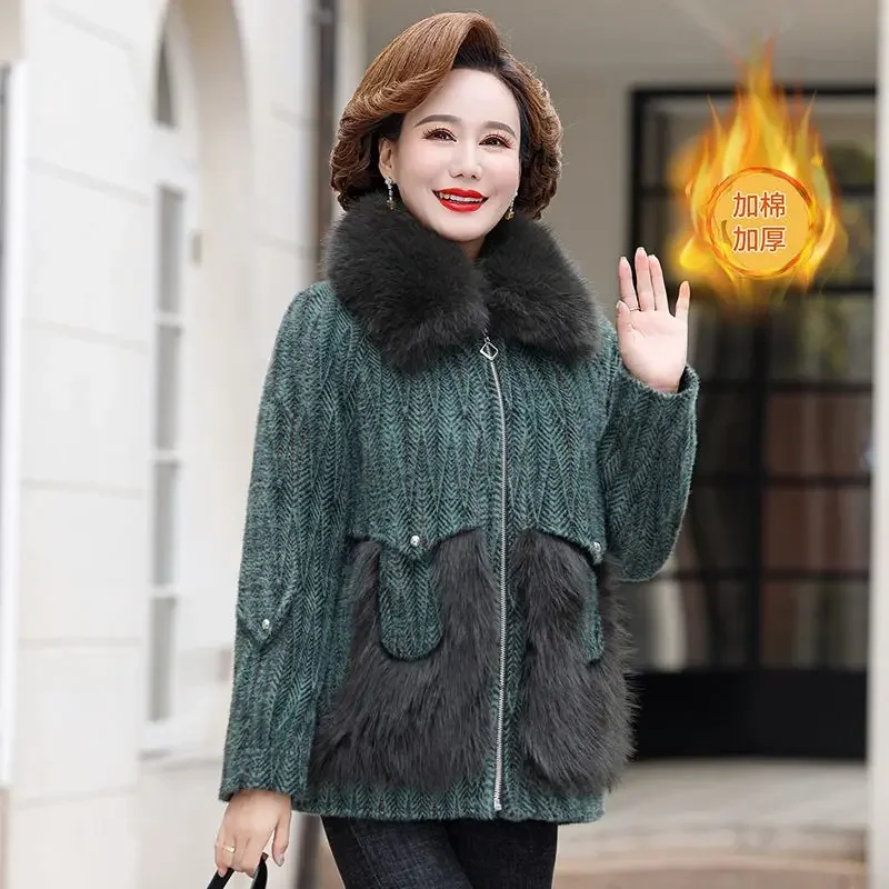 

Winter New Women's Fake Fur Jacket Loose Warm Cotton Jacket