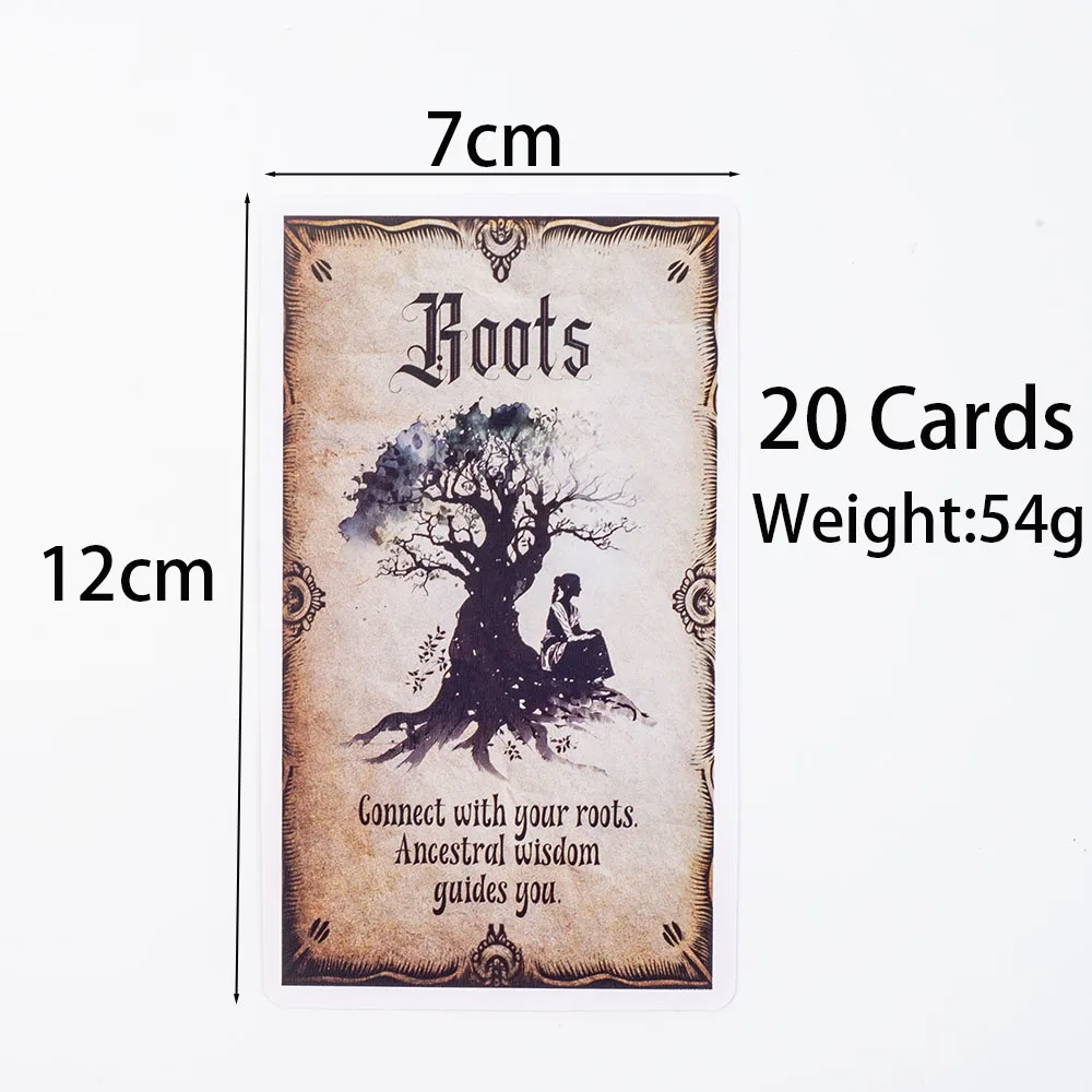 Wise Witch Oracle Cards 20Pcs English Version Fate Divination Tarot Cards FortuneTelling Card Games Party Board Game 12x7cm