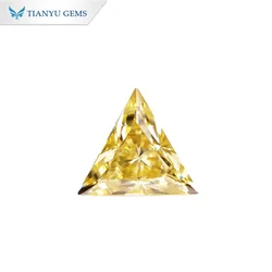 Tianyu Gems 0.5ct-3.0ct Triangle Cut Loose Moissanite Diamonds Fancy Vivid Yellow Color Lab Gemstone for Engagement Ring Gifts