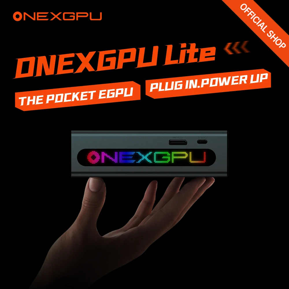 OneXGPU لايت ​ ​   قاعدة توصيل eGPU المحمولة ​ ​ ​ ​ قم بتوصيل وتشغيل عبر OCuLink/USB4 ​ ​ ​ ​ ​ ​ ​ ​ مثالية لألعاب AAA