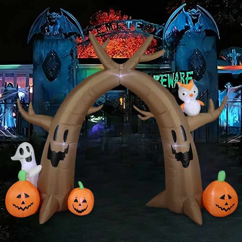 Juguetes de decoración de Halloween al aire libre, iluminación LED, calabaza inflable, fantasma, esqueleto, Calavera, Araña, fiesta de Halloween, Proops, nuevo, 2024