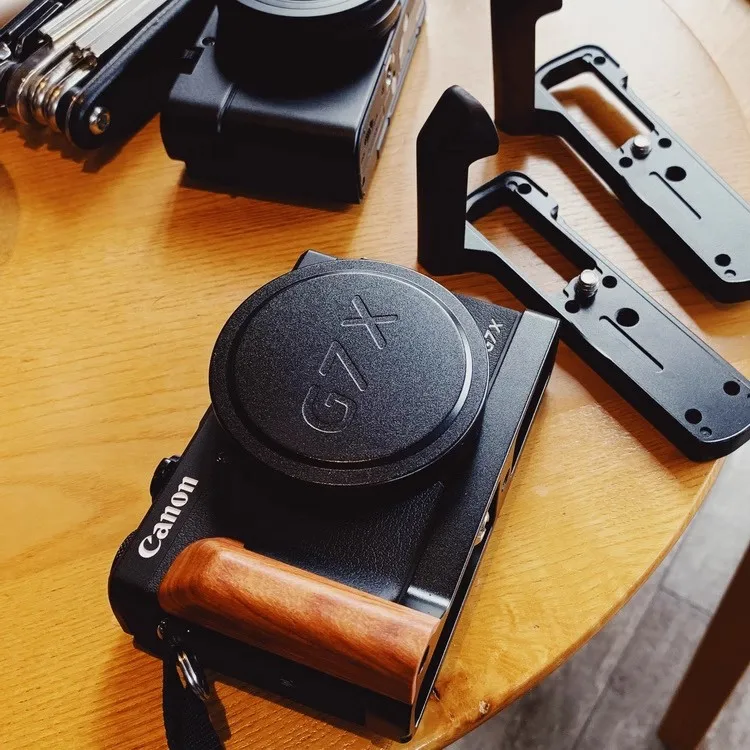 2025 خشبية L قوس ترايبود الإفراج السريع لوحة قاعدة قبضة مقبض لكانون G7XM3 G7X G7X2 G7X3 Arca-السويسرية RRS ملحق