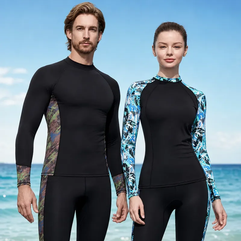 For DIVE & SAIL Wetsuit Men Women Sunscreen Quick Dry Split Long Sleeve Jellyfish Surfing Snorkeling Lycra Swimsuit