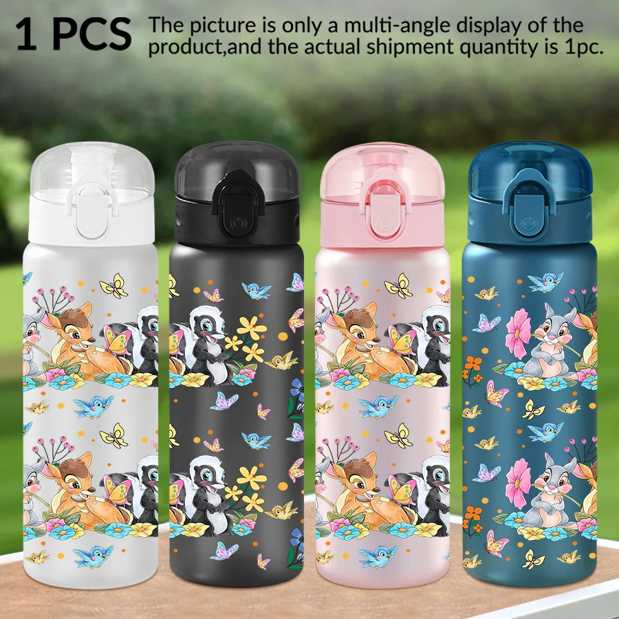 

1Pc Disney, deer, rabbit pattern 26oz plastic water bottle, outdoor sports water cup birthday/back to school gift