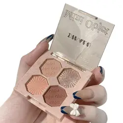 Cosmetic EyeShadows Palette Delicate Longwear Makeup Supplies Long-term Use Rose Pink 4 Colors Shadow Palette for Wedding