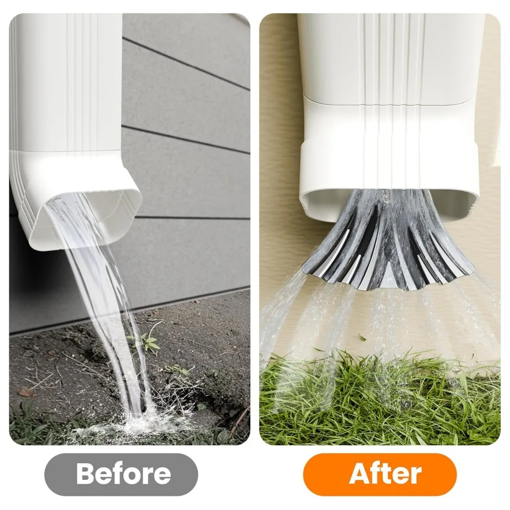 Pengalih Downspout Talang Tahan Karat Talang Downspout Memperpanjang Alat Dispersal Air Hujan untuk Rumah Rumput Rumah Pertanian Halaman Belakang