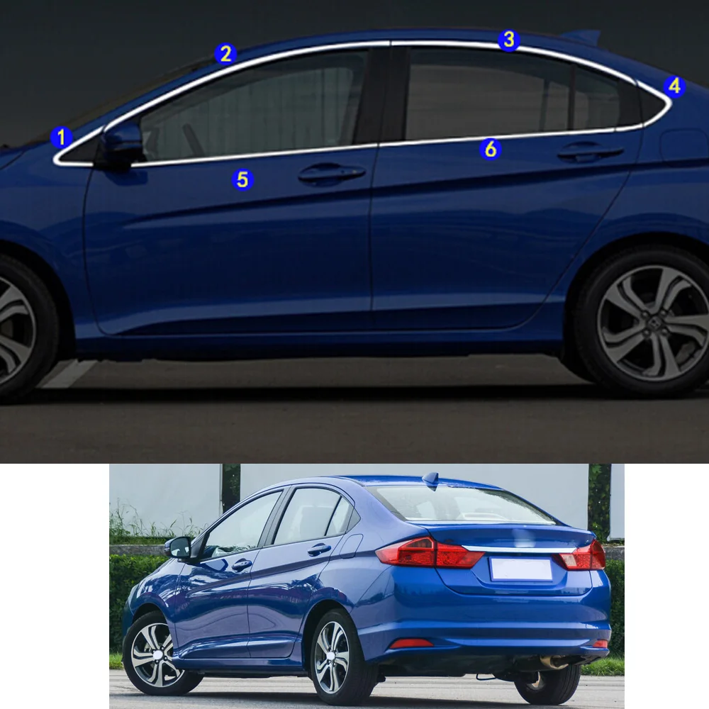 

Для Honda City 2015-2019: Декоративная накладка на центральную стойку окна, молдинг, рамка, детали капота