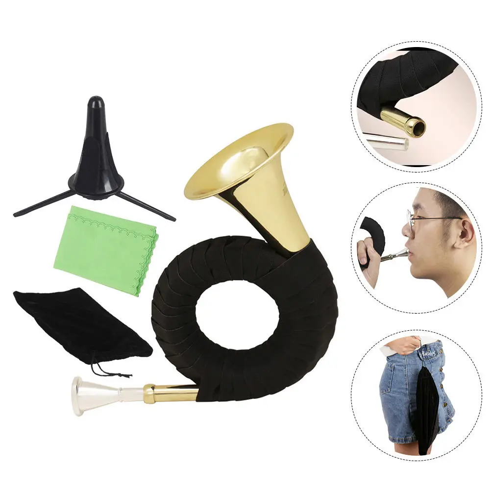 

1Pcs Brass Instrument French Horn Waldhorn Quality Clear Natural Sound Music Education Wind Instrument