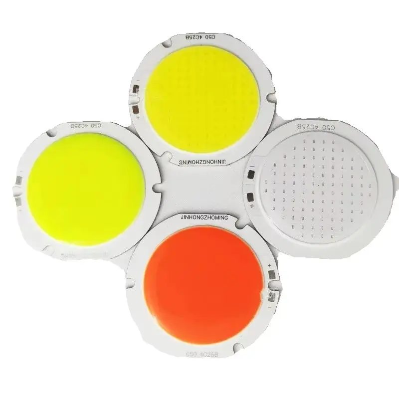 DC 12V 50W Round 50mm COB Light Chip LED Light Source Module LED Lamp Red Blue Green RGB White Light for Decor Lighting