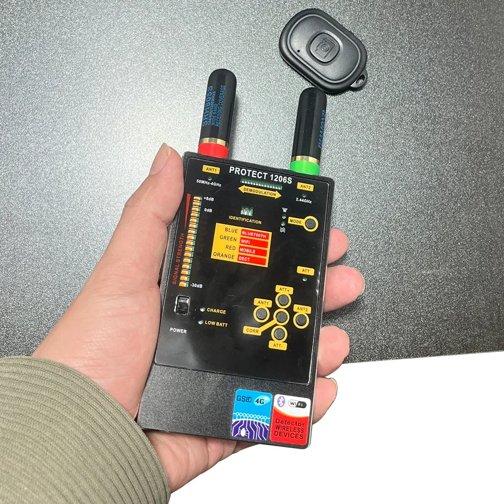 

PROTECT1206S Профессиональный детектор жучков и камер – сканер сигналов Wi-Fi/Bluetooth, магнитный GPS-трекер, длительное время работы от батареи