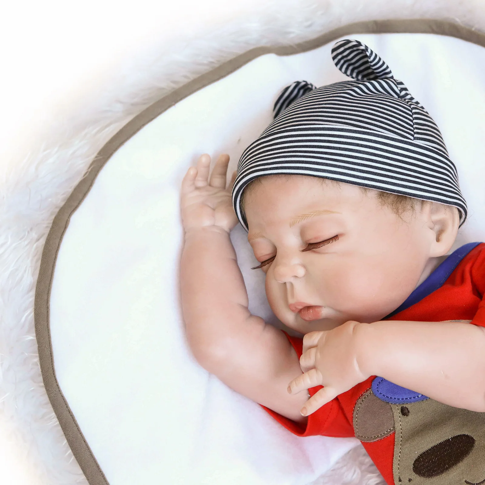 48cm Lifelike Newborn Baby Doll Reborn Sleeping Soft Whole Silicone Toddler Kid's Christmas Birthday Gift Muñecas Reborn premie