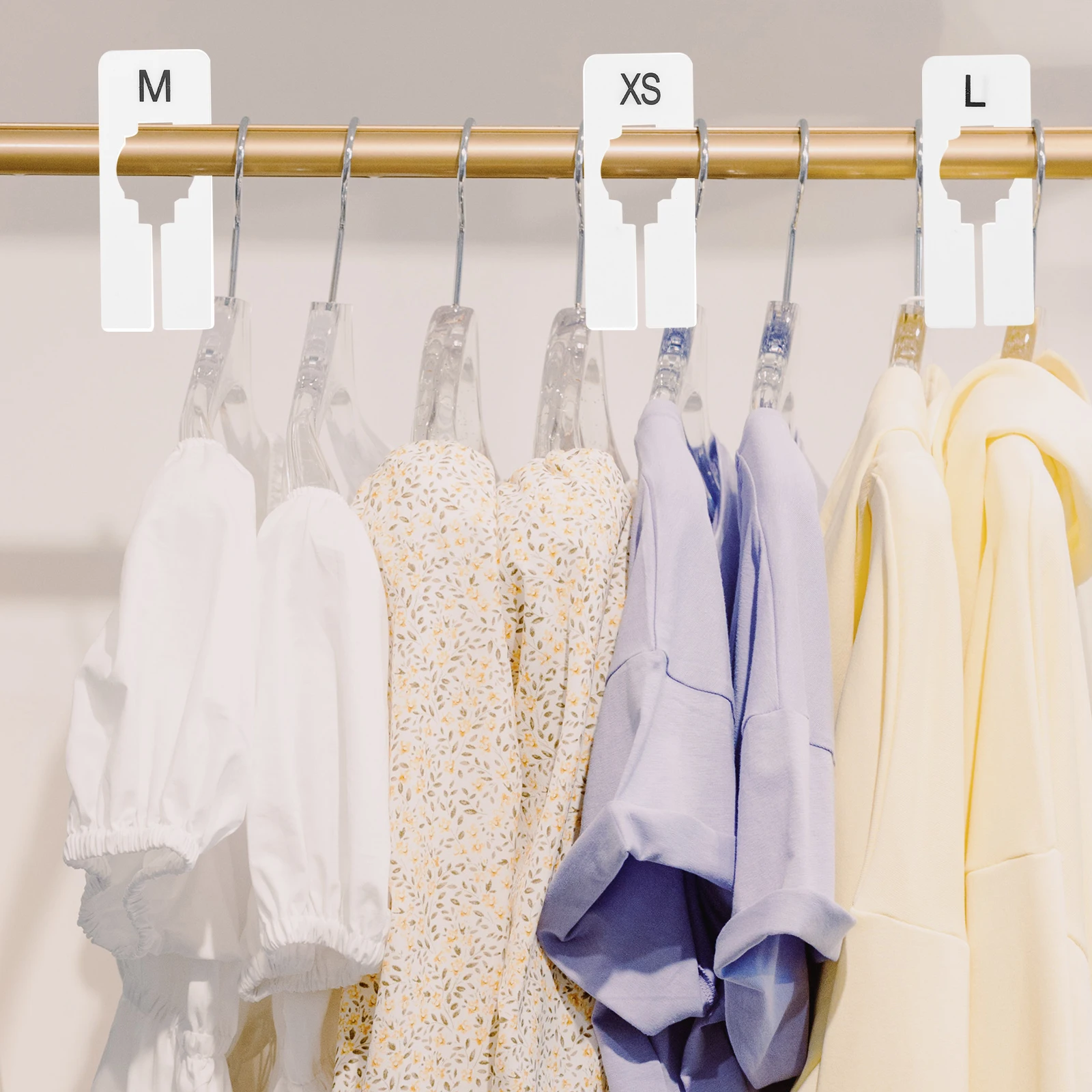 

16pcs Clothes Size Dividers Hanger Closet Organizers Clear Markings Plastic Divider Tools For Closets Drawers Suitcases