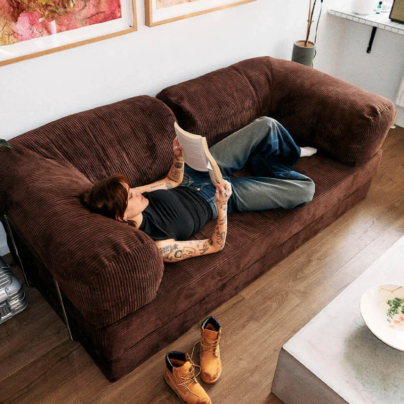 

Corduroy Full Removable Washable Sofa Bed Living Room Simple Sofa Straight Row Double Imperial Concubine Seat