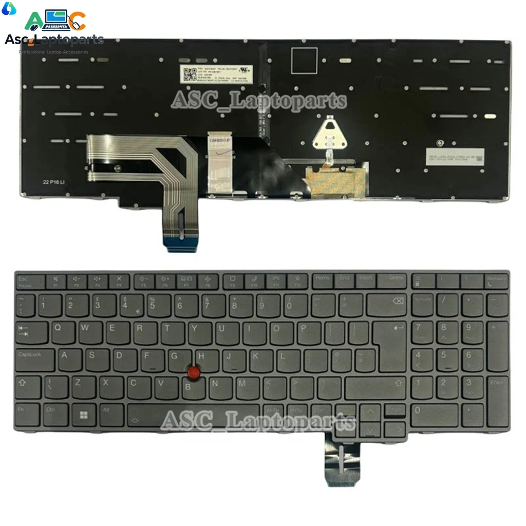 New UK US Keyboard For Lenovo Thinkpad P16 Gen 1 2 P16 GEN1 P16 GEN2 5N21F39357 5N21F39320 Gray Frame Gray, BACKLIT, Pointer