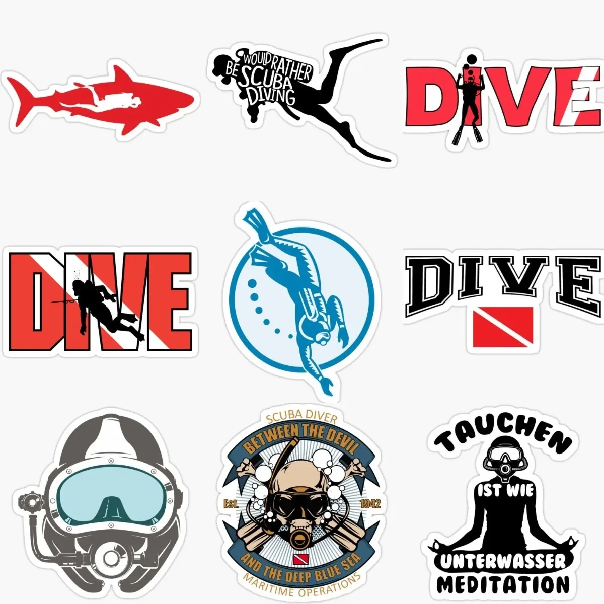 

Scuba Dive Flag Creative PVC Sticker for Covered Scratch Decorate Camper Van Bicycle Motorcycle Helmet Bumper Decal Accessories