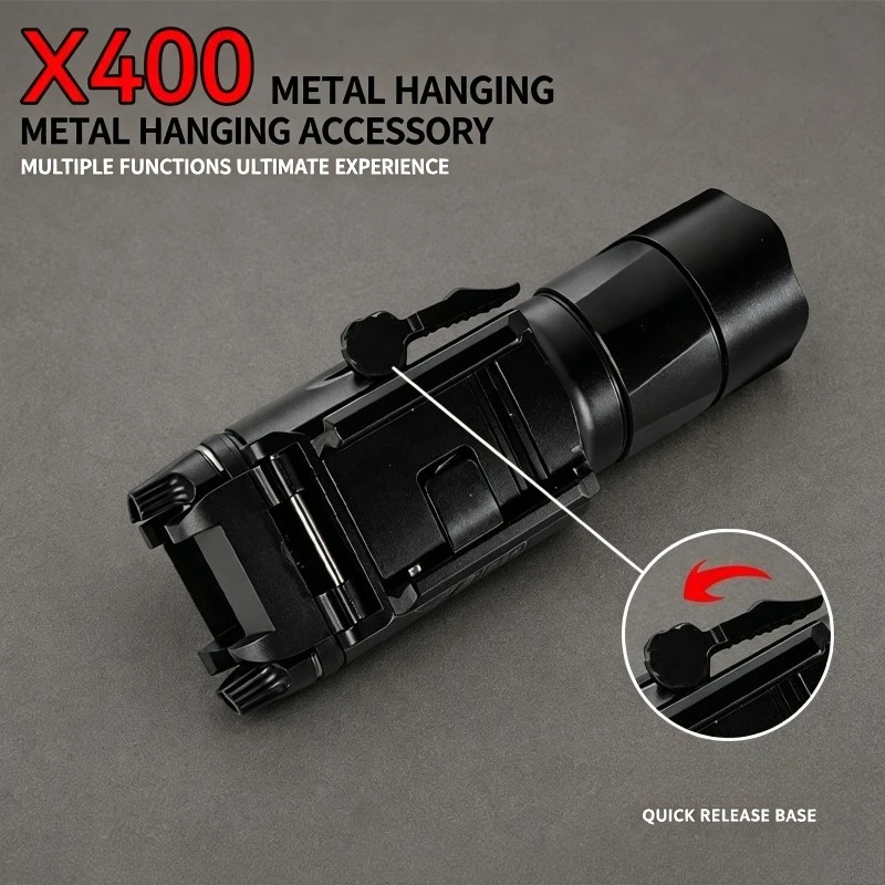 Tactical Accessory X400U Alloy Rail Mount Flashlight Red Green Laser Zero Adjustment Compatible G17 - view 3
