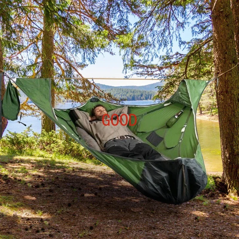 

Outdoor Survival Supplies Portable Single Hammock Tear Resistant Mosquito Resistant Oxford Cloth Parachute Cloth Hanging Bed