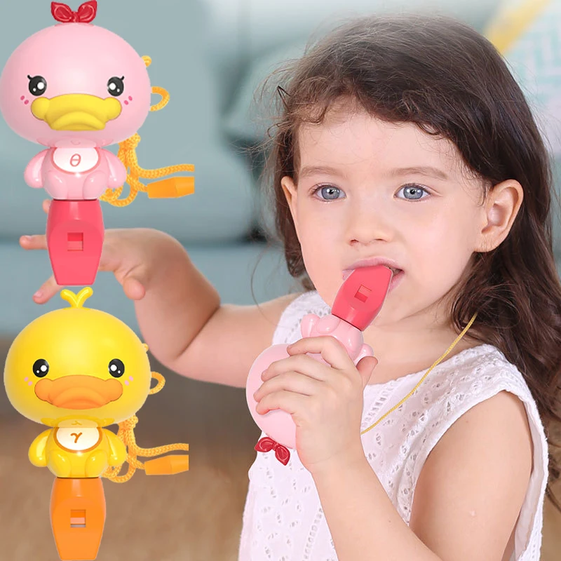 Cute Yellow Duck Whistle Toy Children's Cartoon Musical Instrument Boys And Girls Kindergarten Duck Whistle Educational Toys