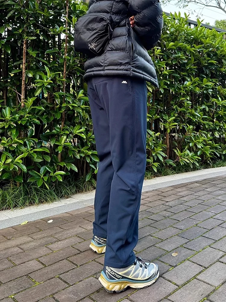 

Мужские зимние прямые брюки на подкладке, уличные ветрозащитные водонепроницаемые брюки-карго-бомберы, повседневные модные брендовые брюки