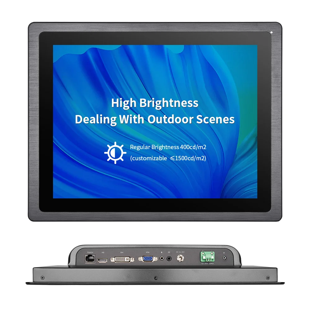 High Brightness 1000 Nits 15.6 21.5 24 Inch Embedded/Vesa Wall Mounted Waterproof Industrial Lcd Capacitive Touchscreen Monitor