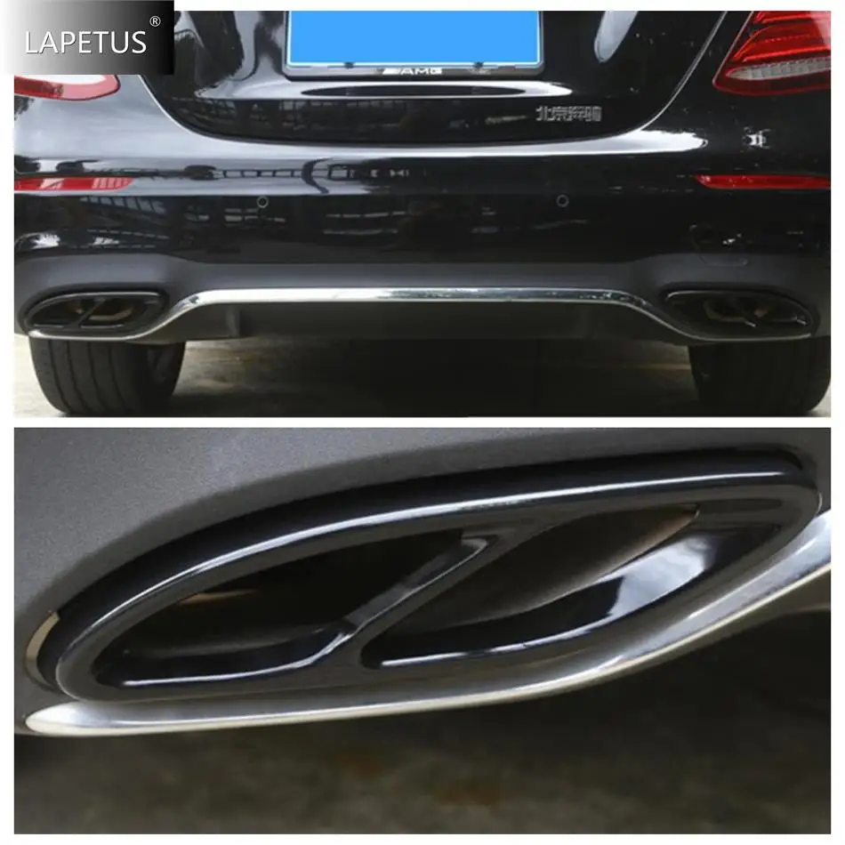 Car Rear Trunk Tail Exhaust Muffler Tip Pipe Frame Decor Protector Accessories Cover Trim For Mercedes-Benz GLC X253 2016 - 2021